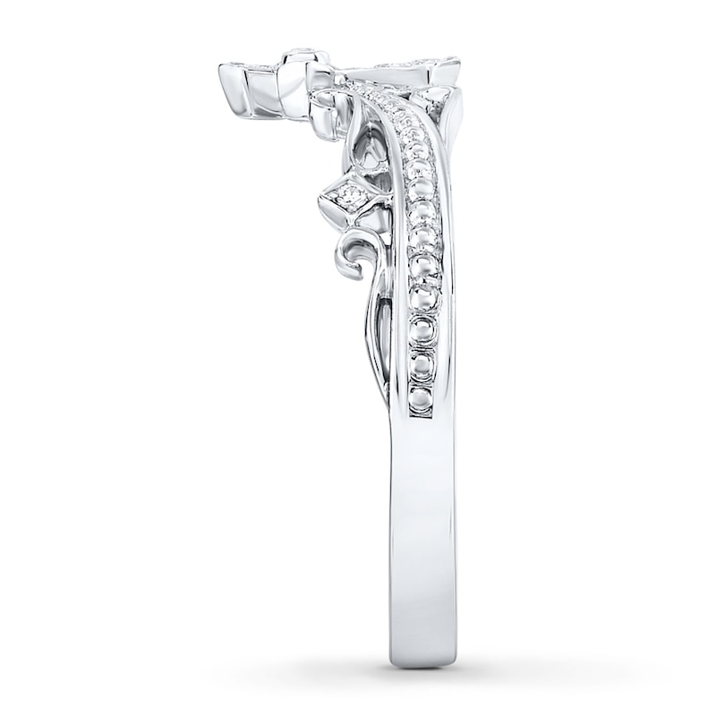 Main Image 3 of Cross Ring 1/20 ct tw Diamonds 10K White Gold