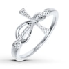 Thumbnail Image 0 of Infinity Cross Ring 1/10 ct tw Diamonds 10K White Gold