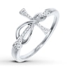 Thumbnail Image 1 of Infinity Cross Ring 1/10 ct tw Diamonds 10K White Gold