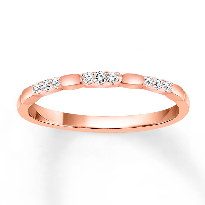 Stackable Diamond Ring 1/20 ct tw Round-cut 10K Rose Gold