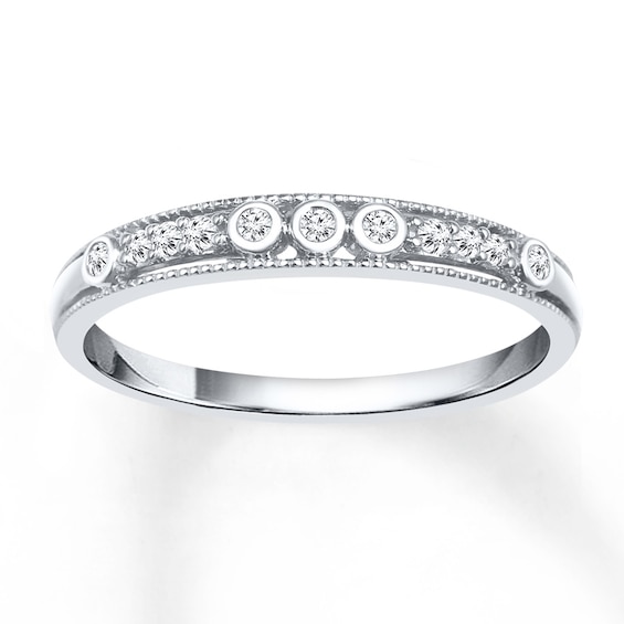 Now + Forever Stackable Diamond Ring 1/10 ct tw Round-cut 10K White Gold