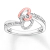 Thumbnail Image 1 of Diamond Heart Ring Sterling Silver & 10K Rose Gold