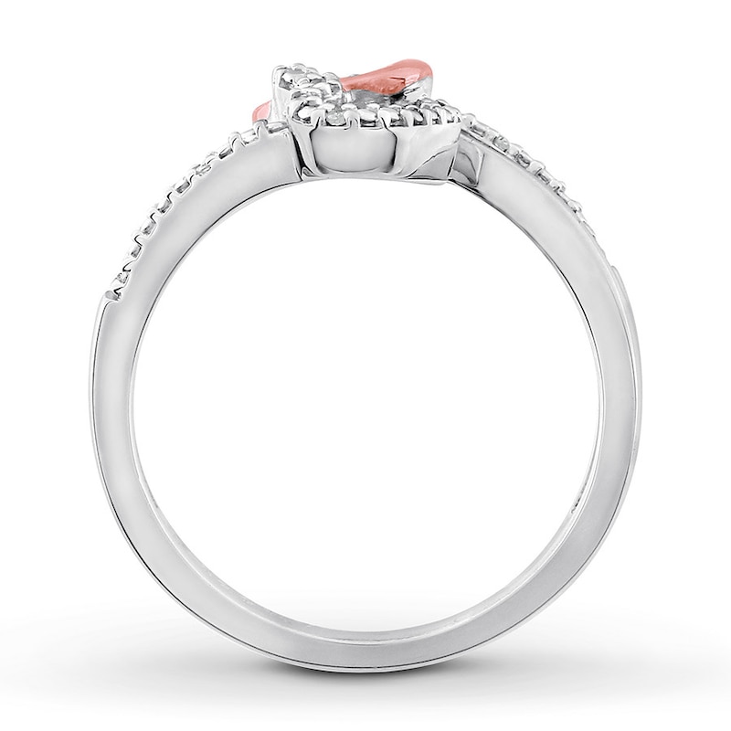 Main Image 2 of Diamond Heart Ring Sterling Silver & 10K Rose Gold