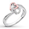 Thumbnail Image 4 of Diamond Heart Ring Sterling Silver & 10K Rose Gold