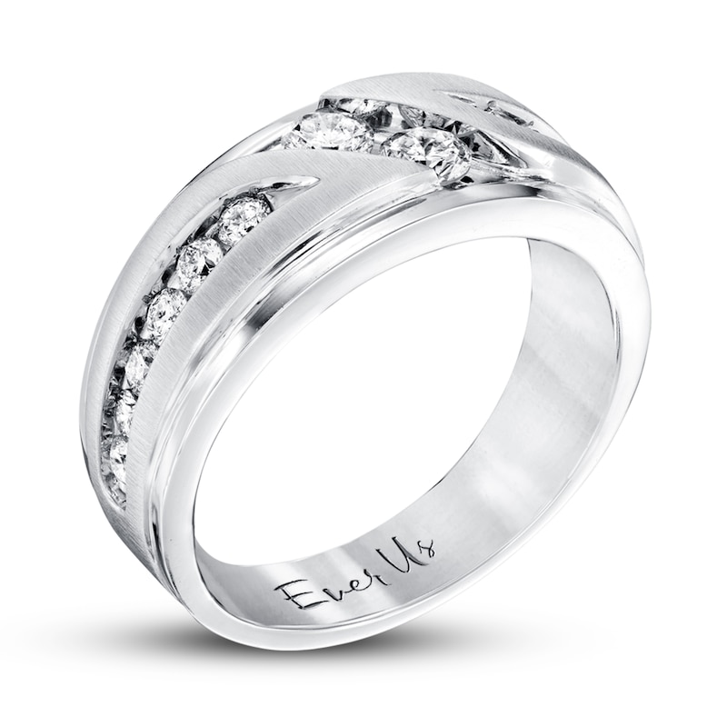 Main Image 2 of Ever Us Men's Two-Stone Ring 1 ct tw Diamonds 14K White Gold