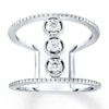 Thumbnail Image 0 of Diamond North-South Ring 1/4 ct tw Round-cut 10K White Gold