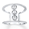 Thumbnail Image 1 of Diamond North-South Ring 1/4 ct tw Round-cut 10K White Gold