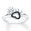 Paw Print Ring 1/20 ct tw Diamonds Sterling Silver