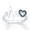 Thumbnail Image 0 of Heartbeat Ring 1/20 ct tw Black Diamonds Sterling Silver