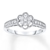 Thumbnail Image 0 of Diamond Flower Ring 1/4 ct tw Round-cut 10K White Gold