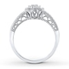 Thumbnail Image 1 of Diamond Flower Ring 1/4 ct tw Round-cut 10K White Gold