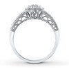 Thumbnail Image 1 of Diamond Flower Ring 1/4 ct tw Round-cut 10K White Gold