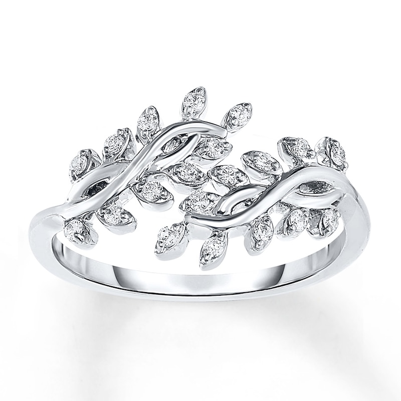 Main Image 1 of Diamond Vine Ring 1/10 ct tw Sterling Silver