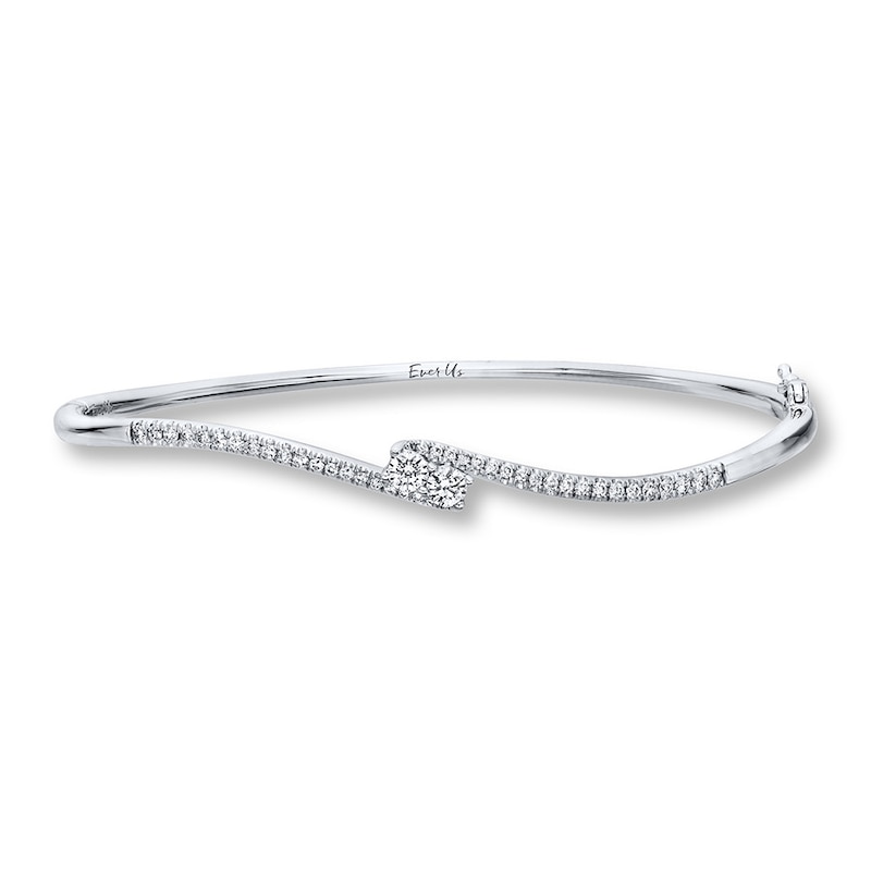 Ever Us Bangle Bracelet 1/2 ct tw Diamonds 14K White Gold