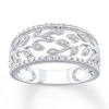 Thumbnail Image 0 of Diamond Leaf Ring 1/10 ct tw Round-cut 10K White Gold