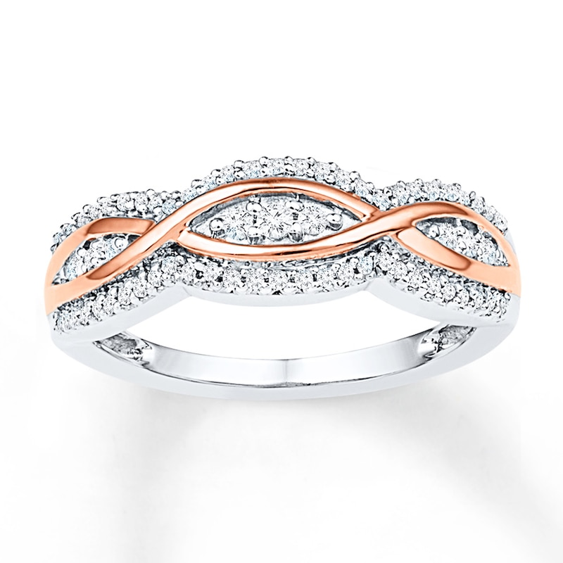 Main Image 1 of Diamond Ring 1/4 ct tw Round-cut 10K Two-Tone Gold