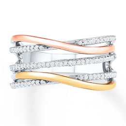 Diamond Ring 1/5 carat tw Sterling Silver & 10K Two-Tone Gold