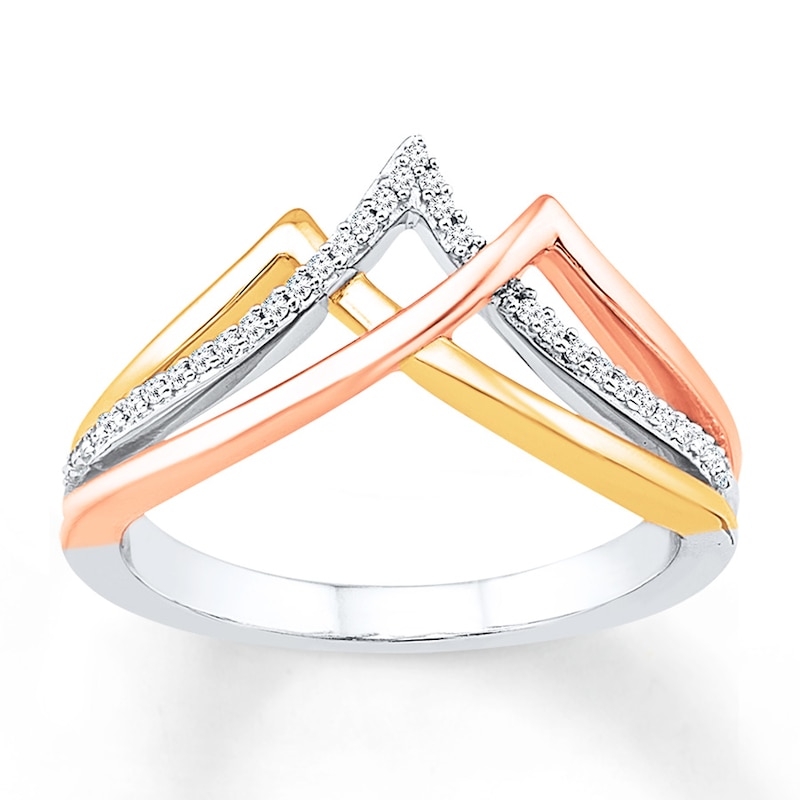 Main Image 1 of Diamond Ring 1/8 carat tw Sterling Silver & 10K Two-Tone Gold