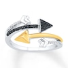 Thumbnail Image 1 of Arrow Ring 1/8 ct tw Black Diamonds Sterling Silver & 10K Yellow Gold