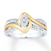 Thumbnail Image 1 of Diamond Ring 1/8 ct tw Round-cut Sterling Silver & 10K Yellow Gold