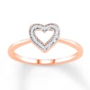 Thumbnail Image 0 of Diamond Heart Ring 1/20 ct tw Round-cut 10K Rose Gold