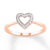 Thumbnail Image 1 of Diamond Heart Ring 1/20 ct tw Round-cut 10K Rose Gold