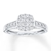 Thumbnail Image 0 of Diamond Ring 1/2 ct tw Princess & Round 10K White Gold