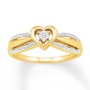 Thumbnail Image 1 of Diamond Heart Ring 1/8 ct tw Round-cut 10K Yellow Gold