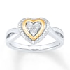 Thumbnail Image 0 of Diamond Heart Ring Sterling Silver & 10K Yellow Gold