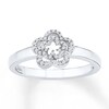 Thumbnail Image 0 of Diamond Flower Ring 1/10 ct tw Round-cut Sterling Silver