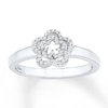 Thumbnail Image 0 of Diamond Flower Ring 1/10 ct tw Round-cut Sterling Silver