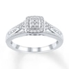 Thumbnail Image 1 of Multi-Diamond Cushion Halo Promise Ring 1/6 ct tw 10K White Gold