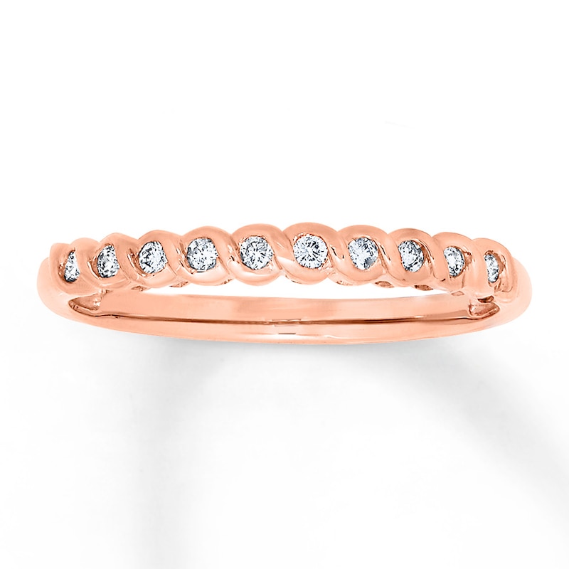 Diamond Ring 1/10 ct tw Round-cut 10K Rose Gold