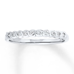Diamond Ring 1/10 ct tw Round-cut 10K White Gold