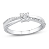 Thumbnail Image 1 of Diamond Accent Sculpted Promise Ring Sterling Silver