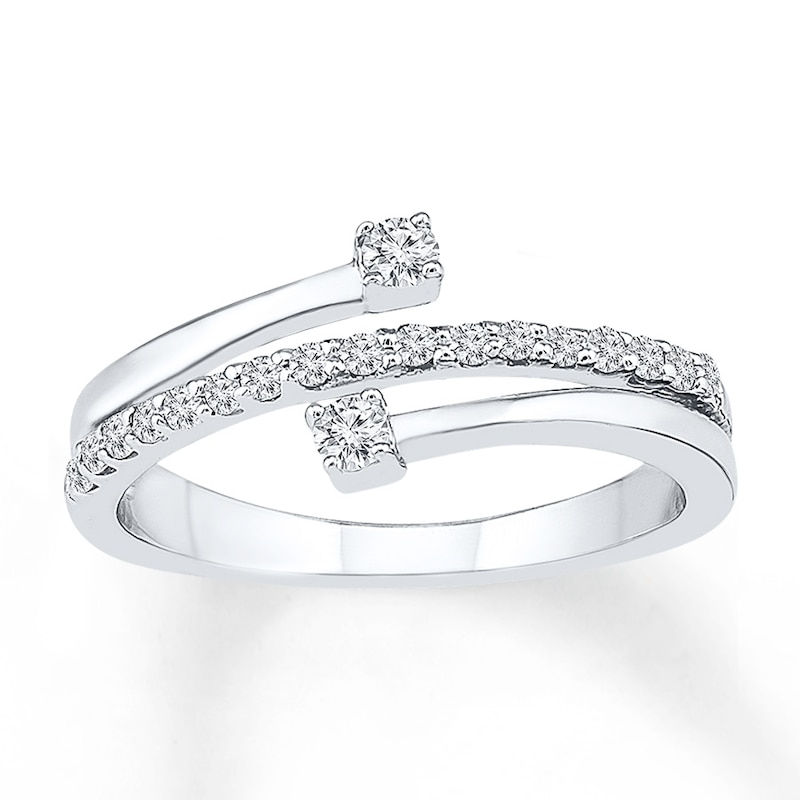 Main Image 1 of Diamond Ring 1/3 ct tw Round-cut Sterling Silver