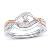 Promise Ring 1/5 ct tw Diamonds Sterling Silver & 10K Rose Gold
