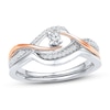 Thumbnail Image 1 of Diamond Swirls Promise Ring 1/5 ct tw Sterling Silver & 10K Rose Gold