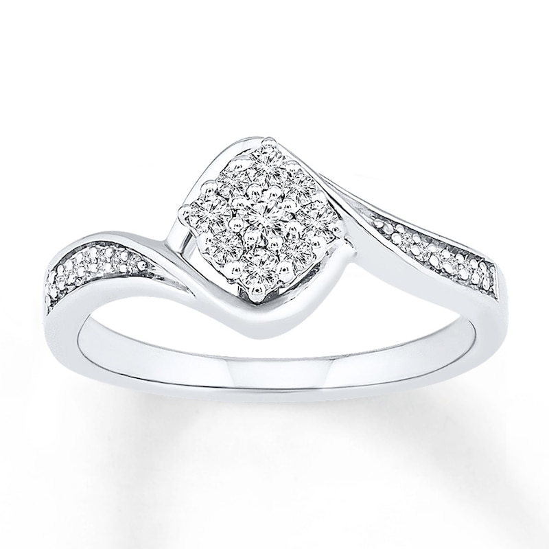 Promise Ring 1/4 ct tw Diamonds Sterling Silver