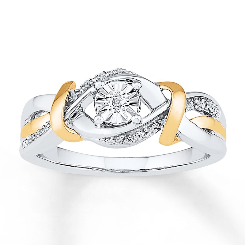 Main Image 1 of Diamond Ring Sterling Silver & 10K Yellow Gold