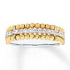 10K Yellow Gold Beaded Ring 1/4 ct tw Diamonds Sterling Silver