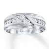 Thumbnail Image 1 of Ever Us Men's Two-Stone Ring 1 ct tw Diamonds 14K White Gold