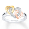 Thumbnail Image 0 of Heart Ring 1/20 cttw Diamonds Sterling Silver & 10K Two-Tone Gold