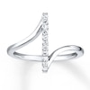 Thumbnail Image 1 of Diamond North-South Ring 1/10 ct tw Round-cut 10K White Gold