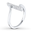 Thumbnail Image 2 of Diamond North-South Ring 1/10 ct tw Round-cut 10K White Gold