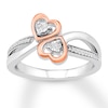 Thumbnail Image 1 of Diamond Heart Ring Sterling Silver & 10K Rose Gold