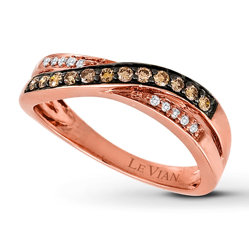 Le Vian Chocolate Diamonds 1/4 ct tw Ring 14K Strawberry Gold