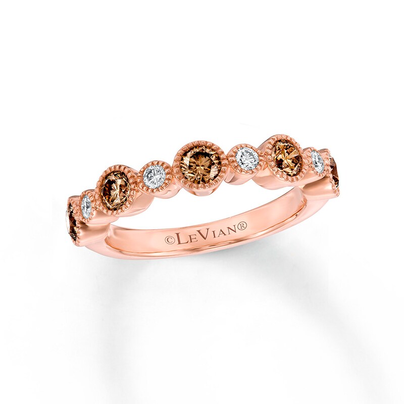 Le Vian Diamond Ring 7/8 ct tw Bezel-set 14K Strawberry Gold