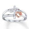 Thumbnail Image 1 of Diamond Cross Ring Sterling Silver & 10K Rose Gold