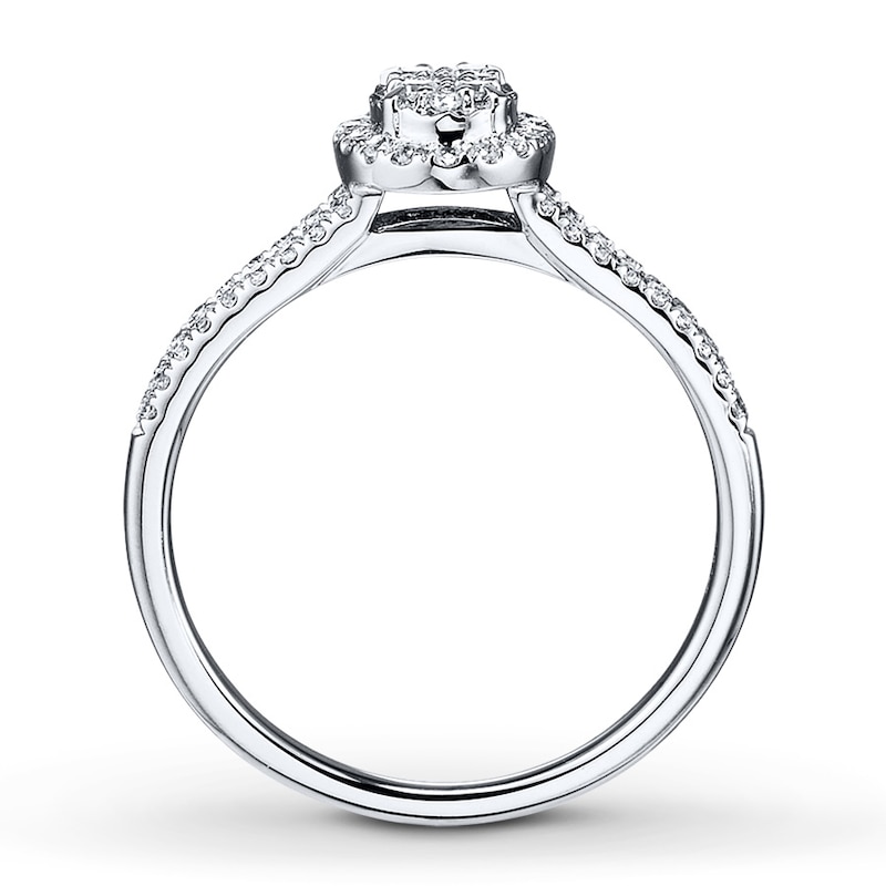 Diamond Ring 1/4 ct tw Round-cut 10K White Gold